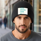Custom Knit Beanie - Printed Patch - Ships from Canada