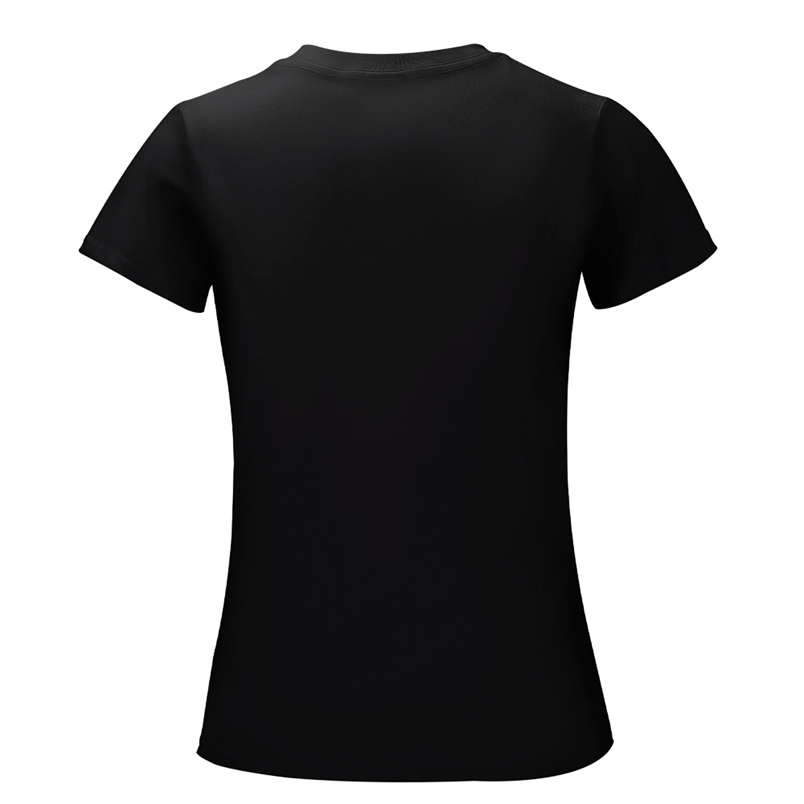 Black custom women's round neck short sleeve summer t-shirt, cotton fabric, MyArtsyGift