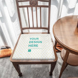 Custom seat cushion with Your Design Here text, soft and comfortable for chair at MyArtsyGift.com