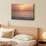 Sunset canvas print with ocean view. High-density canvas wall art for bedroom decor. By Wild Apple