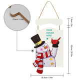 Personalized Christmas snowman wooden hanging sign for front door, custom design available, holiday decor
