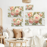 Vintage Roses Canvas Print Set, Modern home decor. Floral wall art, USA made.