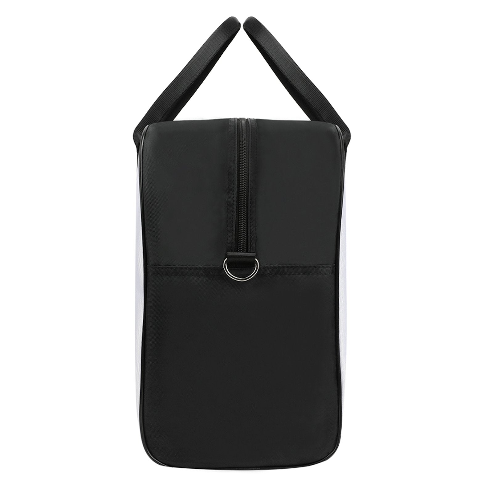 Black nylon travel bag with dual zippers for office and business travel, from MyArtsyGift.com