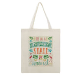 Tropical tote bag: "I'm in a Tropical State of Mind" design, cotton bag for women.