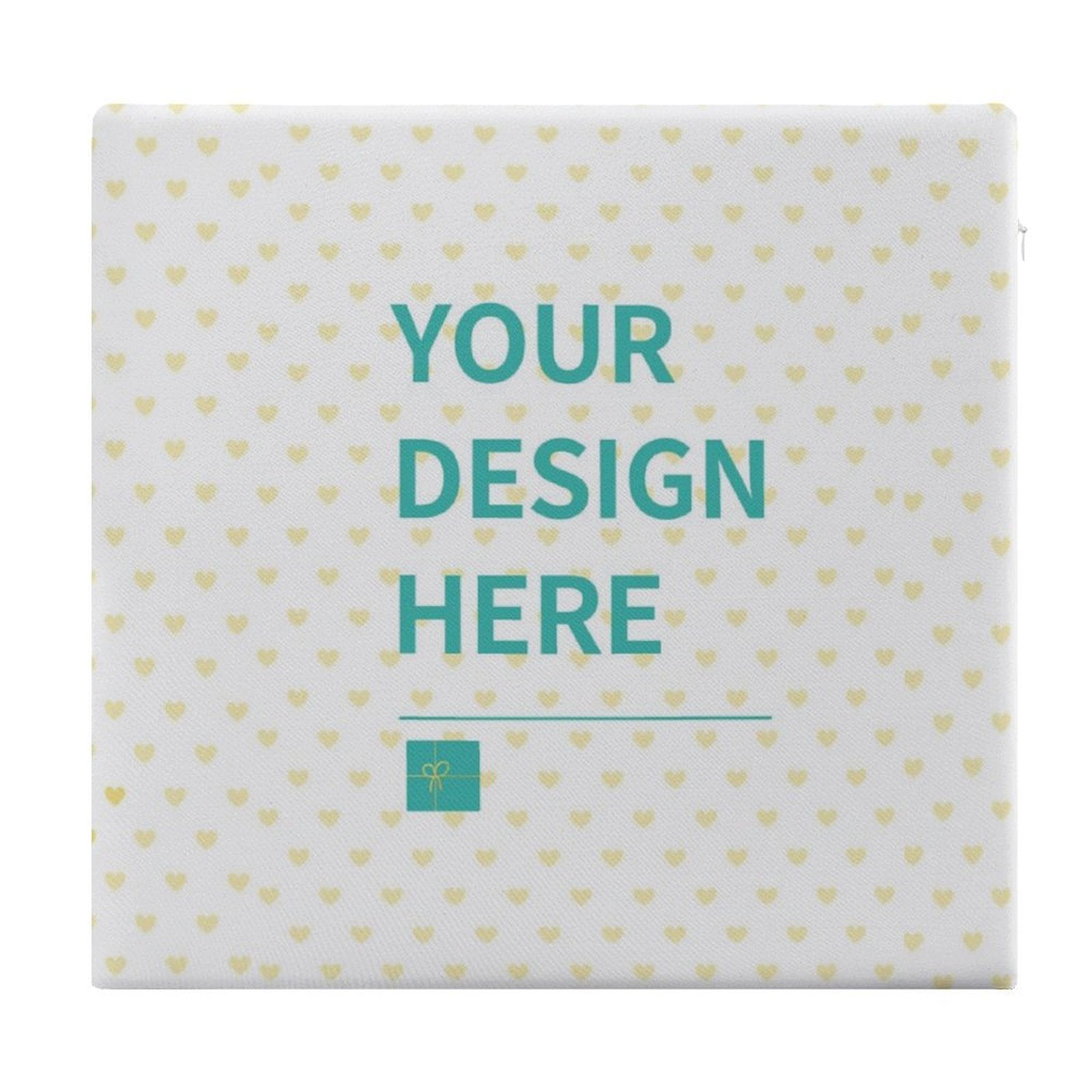 Customizable floor pillow with 'Your Design Here' text, available at MyArtsyGift.com, perfect for home and office decor.