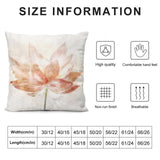 Lotus flower pillow cover size chart with high quality features. Soft, fluffy decorative pillow cover.