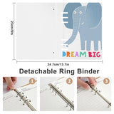 A5 loose-leaf notebook with elephant design and 'DREAM BIG', for note taking, school, office, and home.