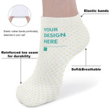 Customizable short socks with your design, elastic bands and reinforced toe seam for durability, soft and breathable