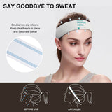Custom sports headband with "YOUR DESIGN HERE", preventing sweat. Great for workouts with non-slip silicone.