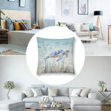 Sea turtle plush pillow cover for sofa or living room decor, blue watercolor design, short plush material