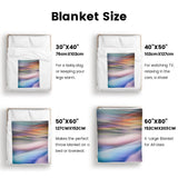 Colorful flannel blanket size guide. Perfect for sofa, couch, or bed; available in various dimensions for all needs.