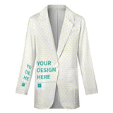 Customizable women's heart pattern blazer, design your own office jacket at MyArtsyGift.