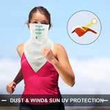Custom neck gaiter with ear loops for men and women, personalized design for sun, dust & wind UV protection.