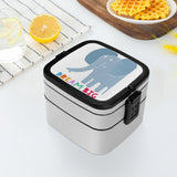 Kids' bento lunch box featuring elephant design and DREAM BIG text, double-layer, perfect for school