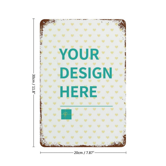 Custom metal tin sign, personalized with your design, vintage style wall art.