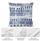 Abstract blue plush pillow cover with soft fabric, durable zipper, and quality stitching