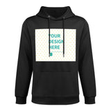 Black Men's Hooded Sweatshirt with Customizable Design, Made in USA