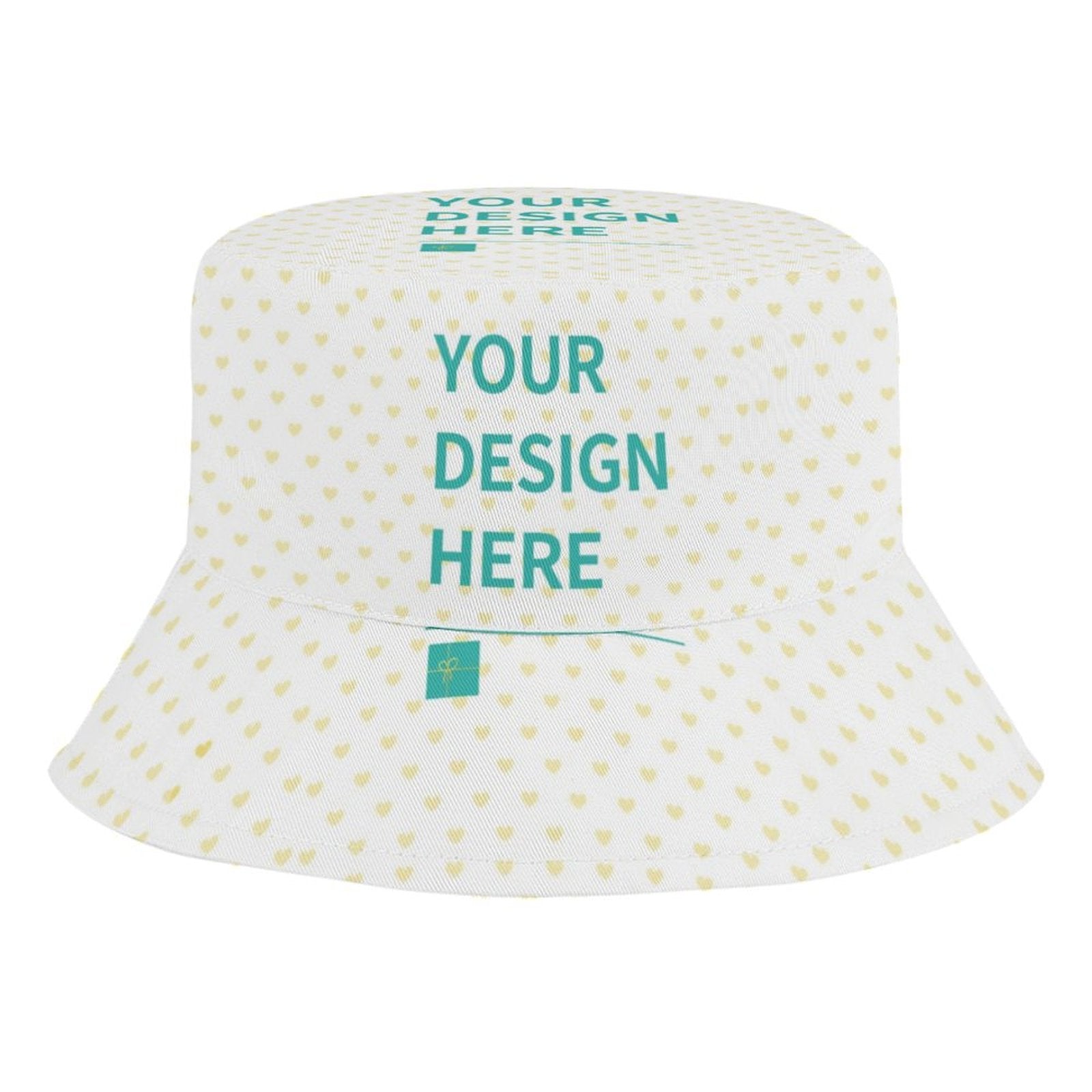 Customizable baby sunhat with heart pattern and 'YOUR DESIGN HERE' for kids from MyArtsyGift