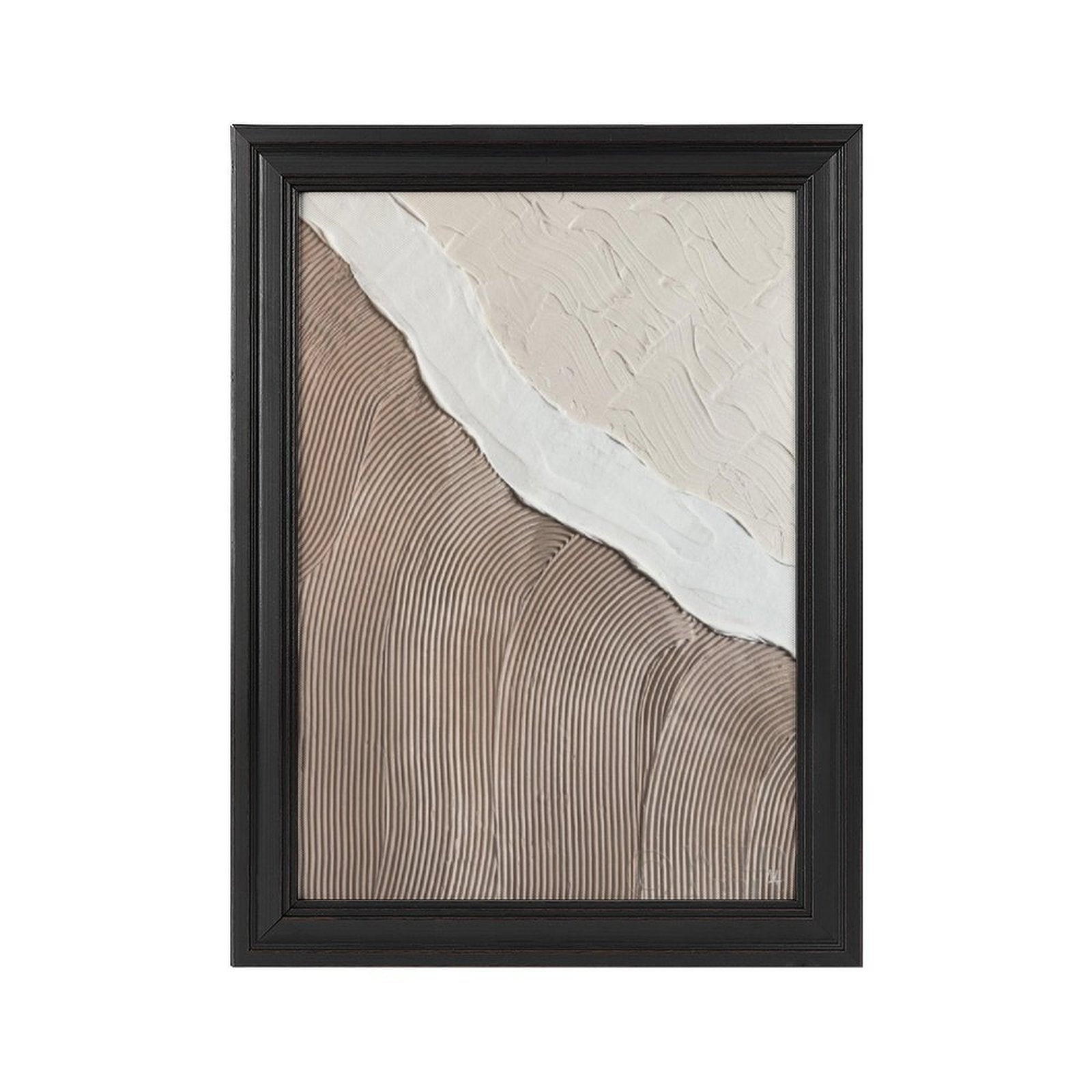 Personalized Canvas Prints: Abstract Textured Wall Art in Beige, White, and Brown, framed, for Gift