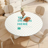 Custom round tablecloth with your design, suitable for picnic, dining, and patio. Waterproof.