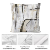 Plush throw pillow cover with abstract art design, featuring soft plush fabric, invisible zippers, and neat stitching.