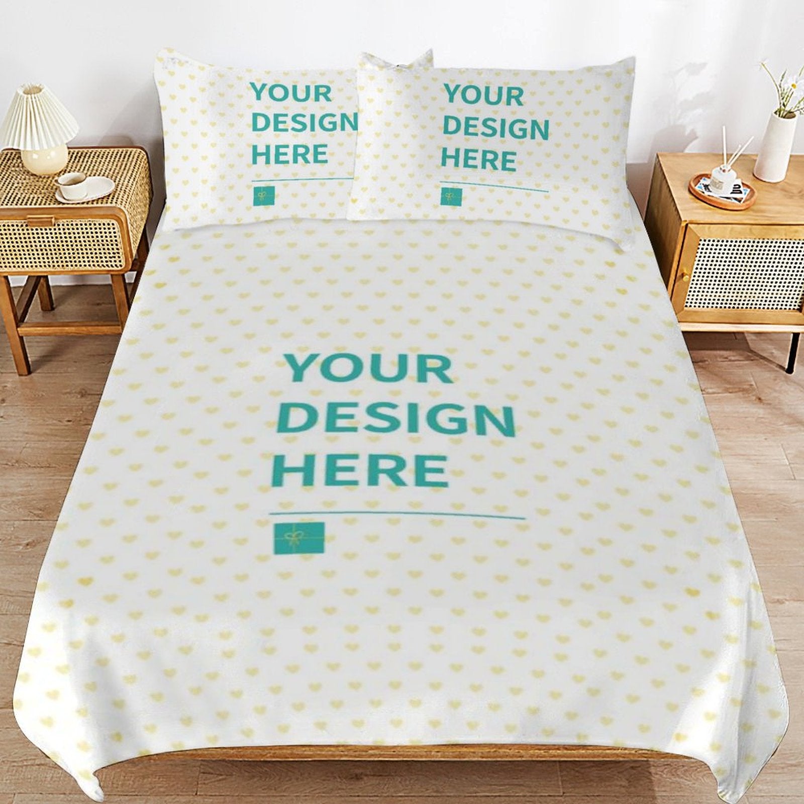 Custom 3-Piece Bedding Set with YOUR DESIGN HERE, Personalized Duvet Cover Sets