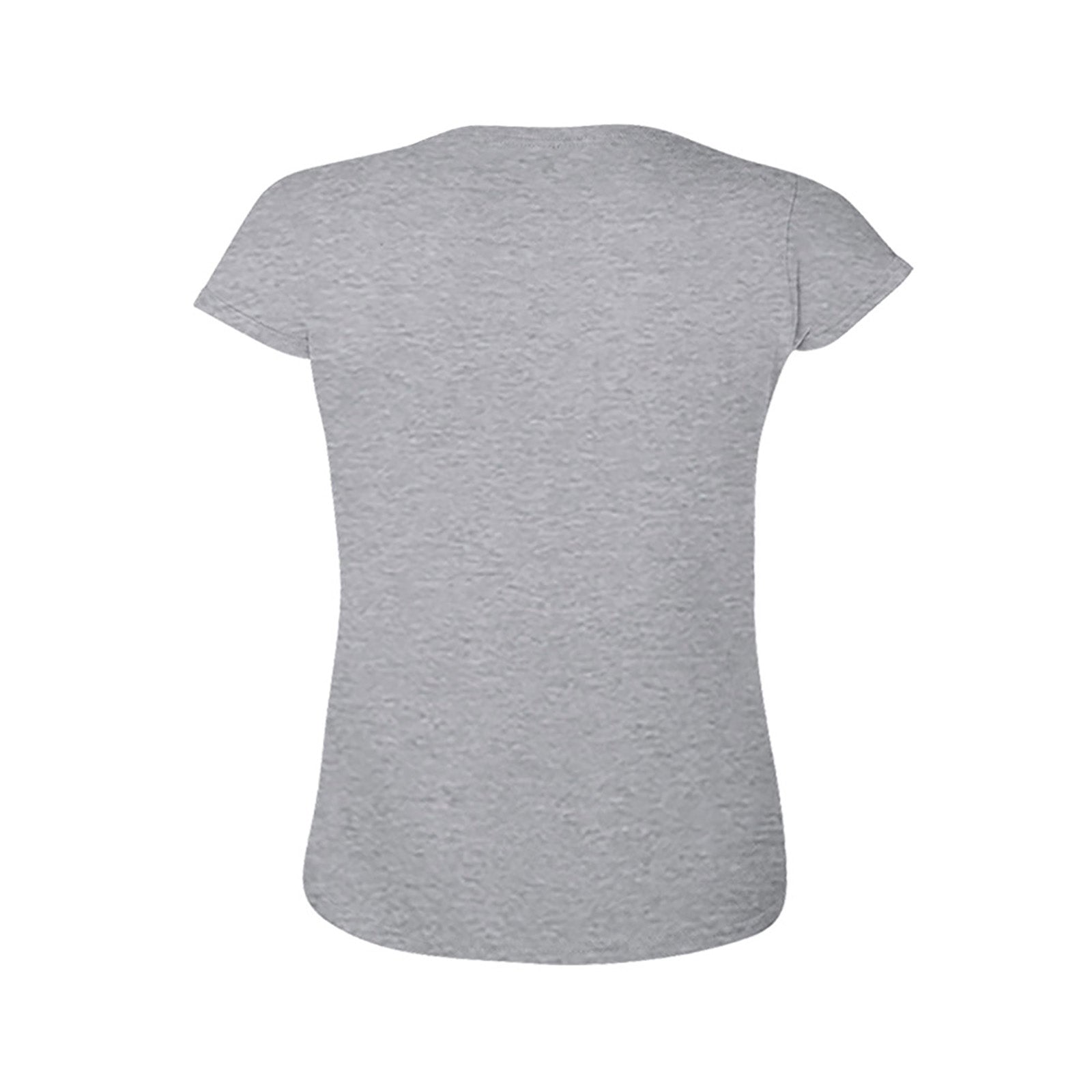 Women's light gray short sleeve crewneck t-shirt back view, perfect for MyArtsyGift wear