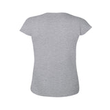 Women's light gray short sleeve crewneck t-shirt back view, perfect for MyArtsyGift wear