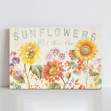 Floursack Autumn IX Sunflowers Canvas Print - Watercolor floral artwork for wall decor
