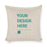 Personalized cotton linen pillowcase set of 4 with YOUR DESIGN HERE text, suitable for bedrooms and living rooms
