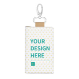 Customizable leather keybag with heart pattern, featuring "YOUR DESIGN HERE" text - perfect for personalized gifts