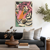 Modern tiger canvas wall art, colorful design for living room decor