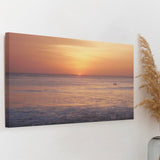 Sunset ocean canvas wall art, ready to hang. Perfect for home decor. Made from high-density canvas with Wild Apple brand.