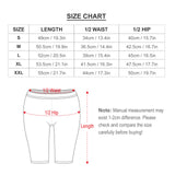 Yoga capri size chart: waist, hip, and length measurements for S-XXL. MyArtsyGift product.