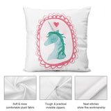 Soft plush unicorn pillow cover, dreamy design, for sofa, couch, living room decor, including invisible zipper