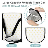 Foldable car trash can with heart pattern, polyester material, easy to open and close, car organizer storage box