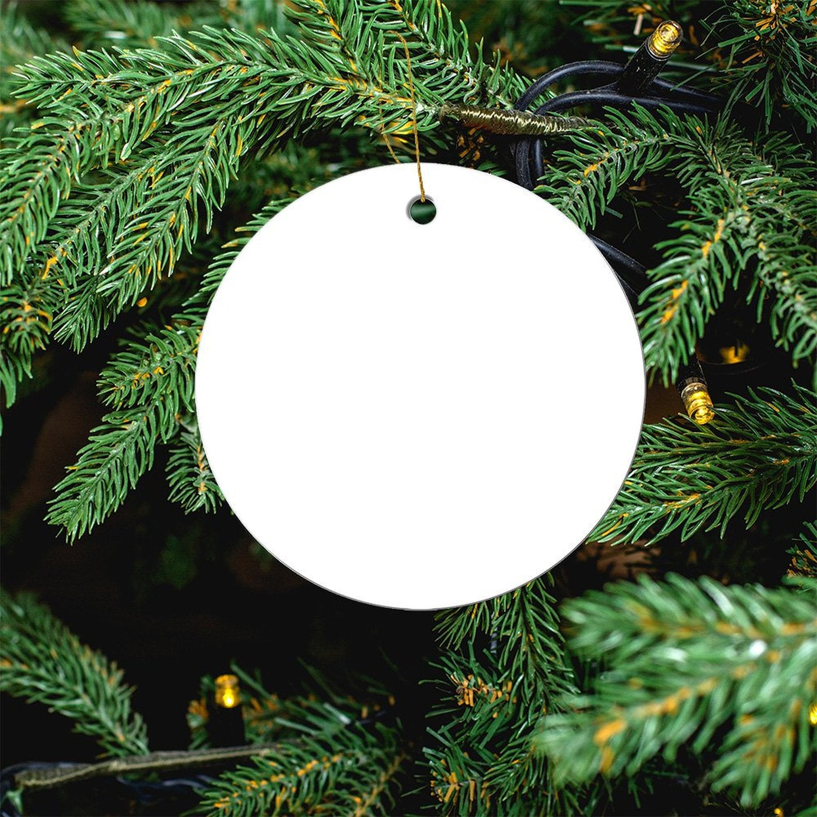 Blank round ceramic Christmas ornament, perfect for custom design, Christmas tree decoration