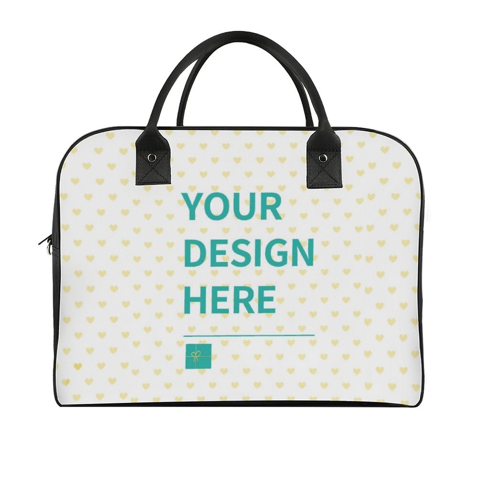 Customizable travel bag with heart pattern and your design. Perfect for office and business travel.