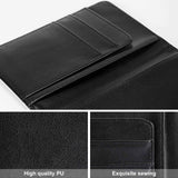 Black PU leather passport holder with card slots and exquisite sewing, high-quality material, travel gift