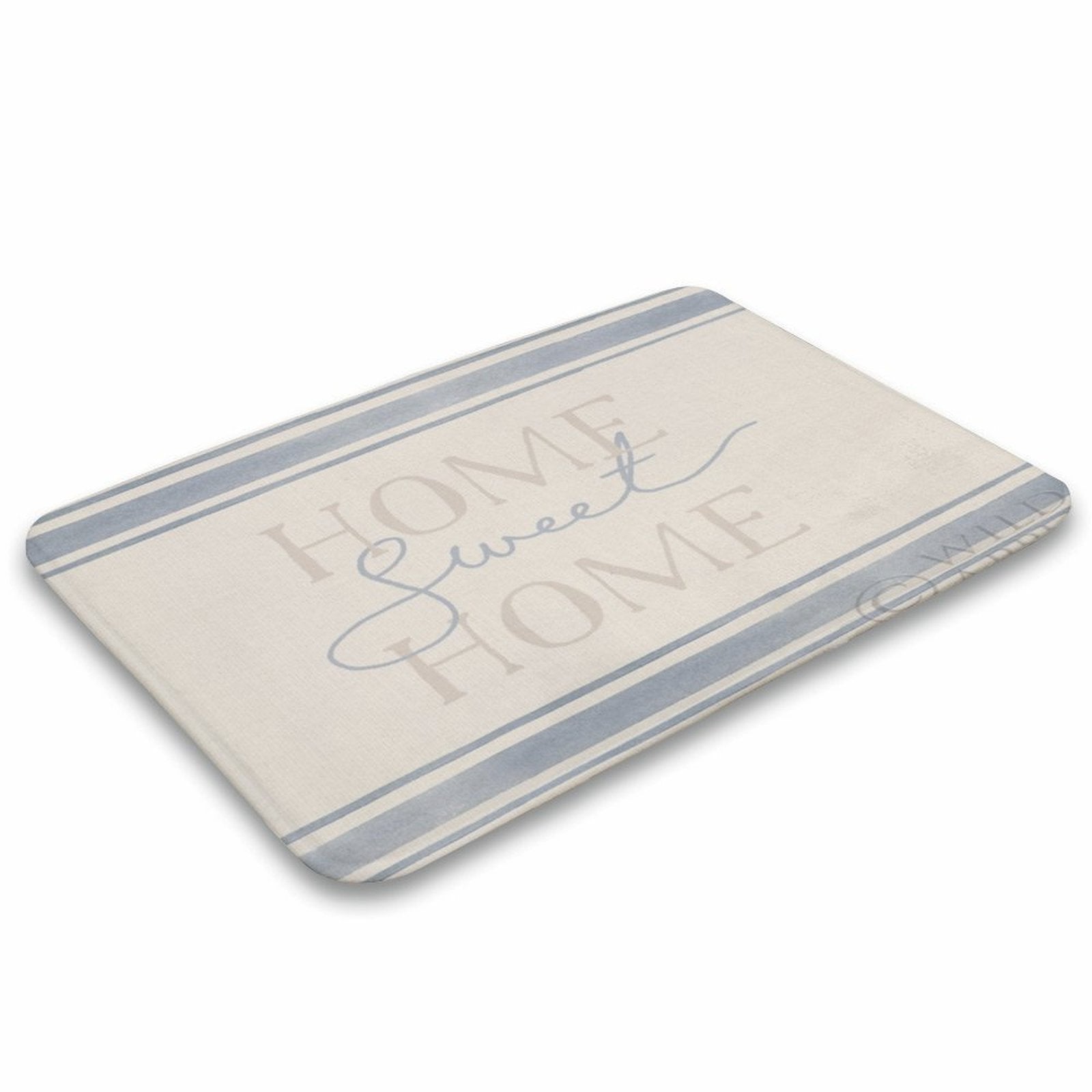 Coral velvet bath rug with "HOME Sweet HOME" text, non-slip bathroom rug, kitchen and bedroom decor