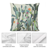 Cactus pillow cover with soft plush fabric and invisible zipper, decorative for sofa and living room.