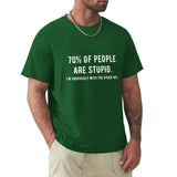 Green men's crew neck t-shirt with humorous print and quote. Classic Tees for men, pure cotton.
