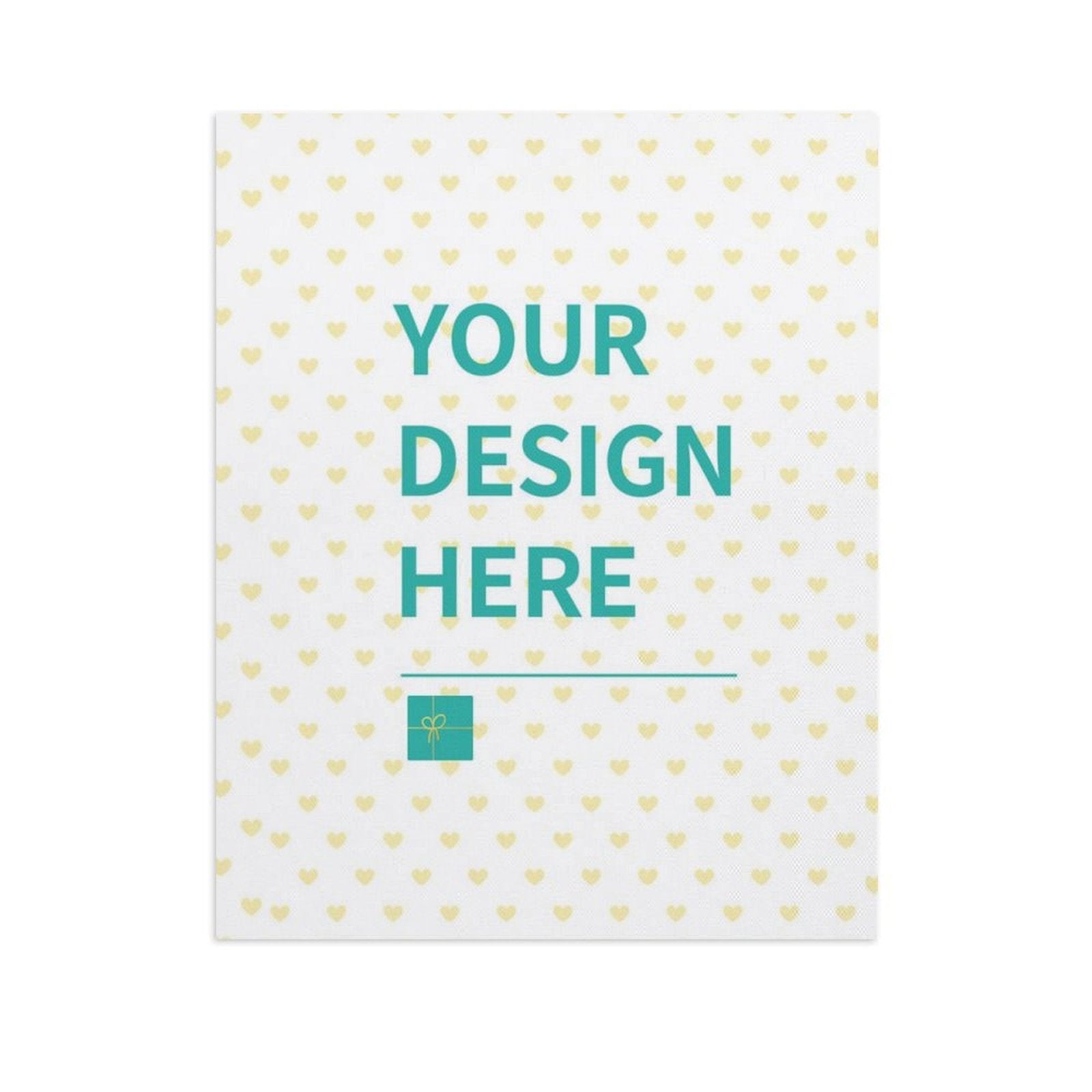 Custom canvas print with 'YOUR DESIGN HERE' text, personalized wall art for home decor, MyArtsyGift.