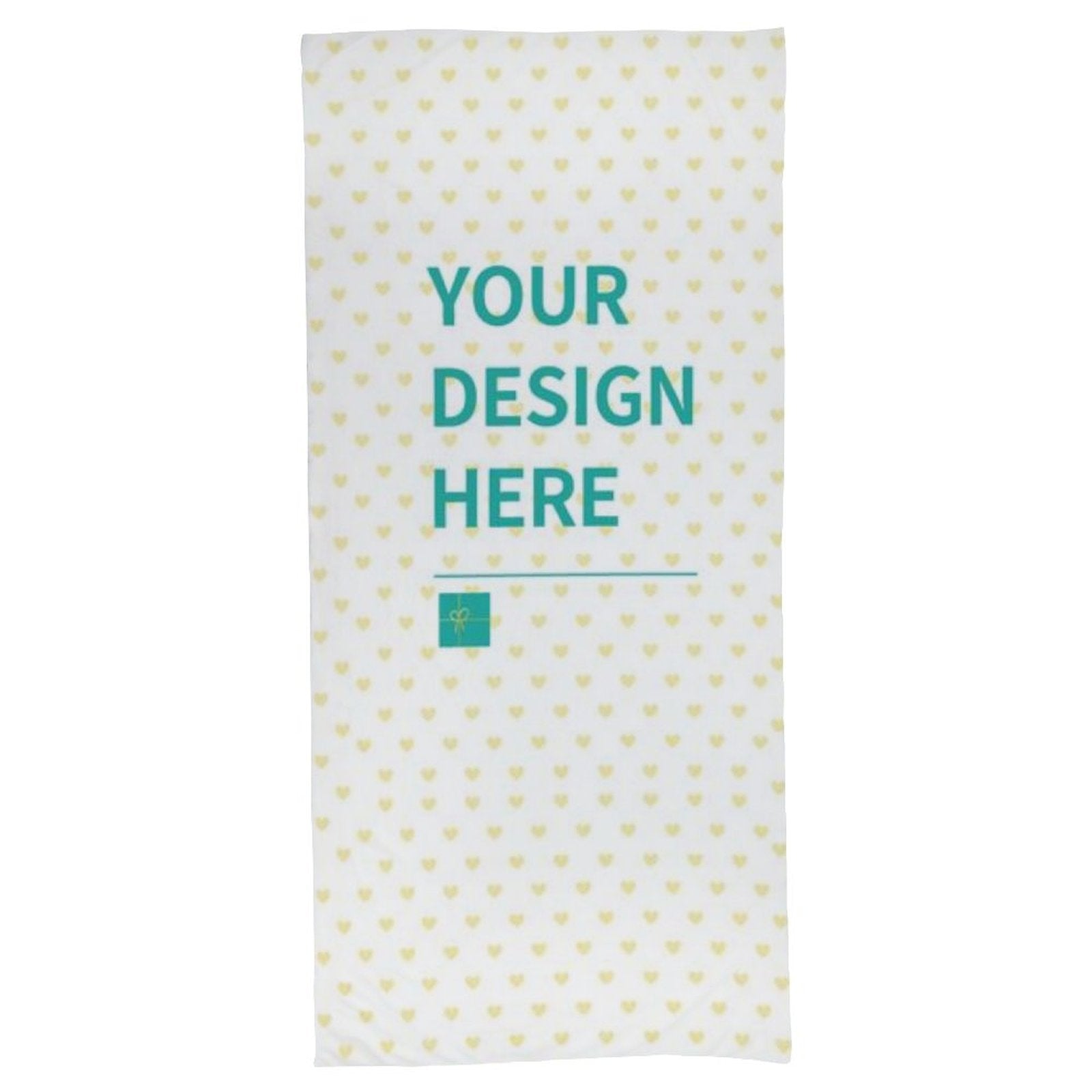 Custom beach towel with heart pattern, design your own photo bath towel for swimming