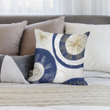 Navy blue and gold abstract plush pillow cover, perfect for adding a touch of luxury to your sofa or couch, soft material.