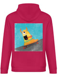 Men's pink Xtreme Monsters IV hooded sweatshirt. Monster skateboard design, comfortable fit.