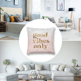 Good Vibes Only pillow cover in marble design, soft plush material for sofa, couch, or living room. MyArtsyGift.