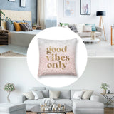 Good Vibes Only throw pillow cover, soft short plush, pink marble design, sofa or bed accent, MyArtsyGift