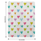 Colorful heart fleece blanket, perfect for bed, couch, or travel. Soft and cozy blanket with unicorn magic pattern.