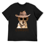 Men's black t-shirt with Cowboy dog graphic, classic tee